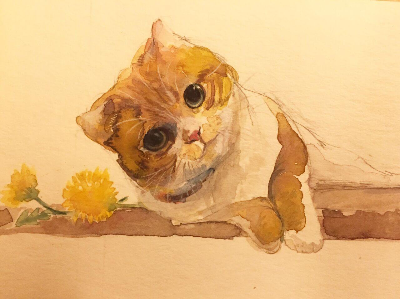 水彩画でネコを描く イラスト作家 ネコとごろん さんと対談したよ